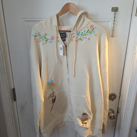 Disneys Pixar Up Paradise Falls Floral Full Zip Hoodie Unisex 2X NWT (AQ) - Picture 1 of 8